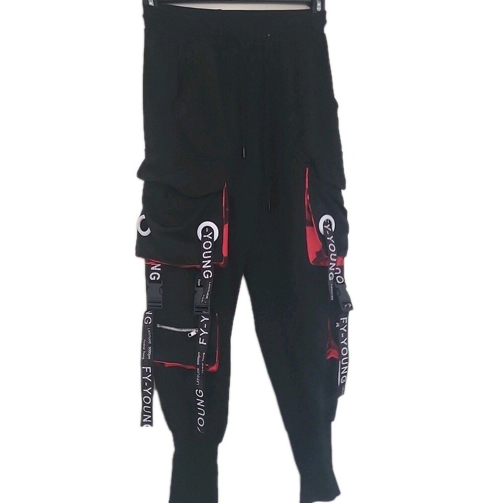 Forever Young FY-YOUNG Hip Hop Harlem Joggers Streetwear Cargo size SMALL GUC - Picture 3 of 15